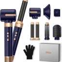 UKLISS Hair Dryer Brush 7 in 1110000 RPM Hair Dryer with Diffuser for Curly & Twisted Hair Professional Ionic Brush Blow Dryer for Salon-Quality Styling (Blue Gold)