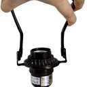 6" Lamp Shade Harp Holder and E26 Light Base UNO Fitter Adapter Converter Finial Set,for Table and Floor Lamps
