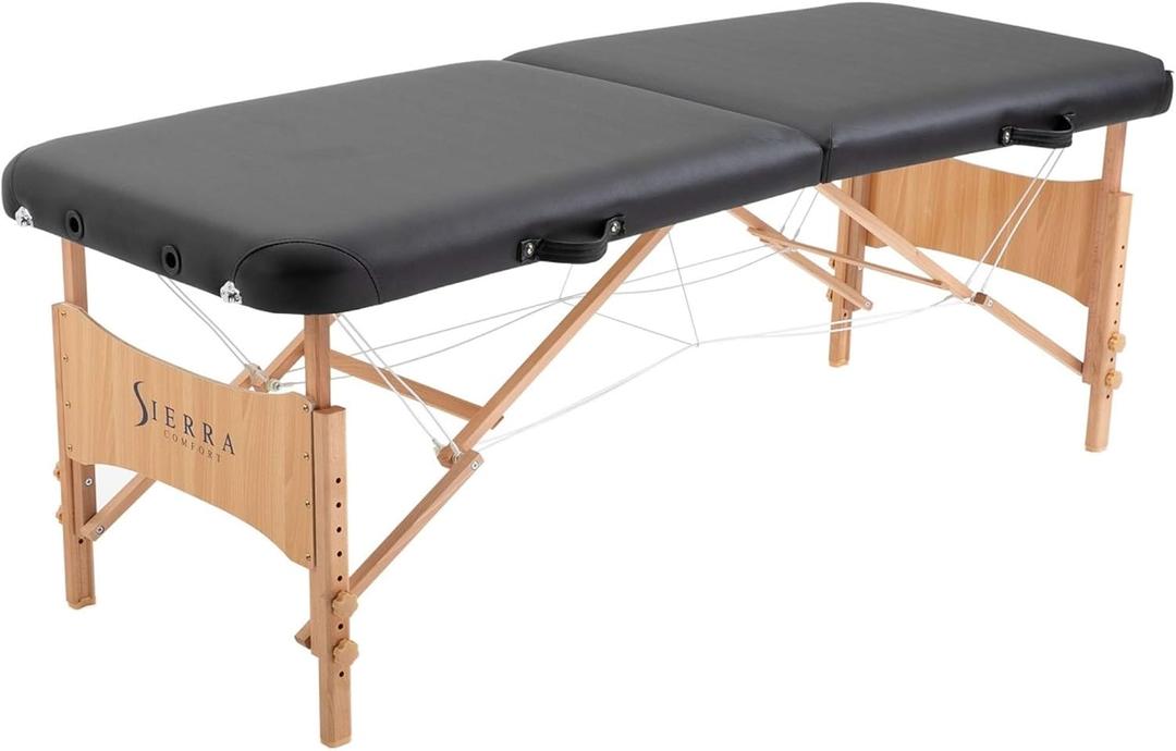 Sierra Comfort Basic Portable Massage Table, Black, Standard
