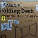 JOYMOOP 31.5" Folding Desk - Brown, No Assembly Small Foldable Desk for Home, Office, Wooden Top Folding Computer Desk for Working, Writing, Studying, 31.5" Width