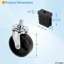Grill Wheels for Charbroil Performance 463375719 466342119 463243518 3 Inch Caster Wheels Caster Locking for Charbroil Caster Socket for G350-0023-W2 Charbroil Grill Replacement Wheels