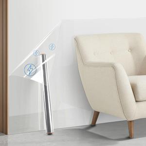 Electrostatic Wall Protector, Clear Transparent Static Cling, Removable Contact Paper - Plastic Wall Protector for Trash Can, Chair Back, Furniture, Door - 32.8ft (15.7inx32.8t)