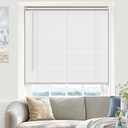 UNISHADES Blinds for Indoor Windows 1" Vinyl L-Shaped Slats Cordless Mini Blinds for Home, 55" W  64" H - White