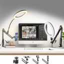 Zoom Lighting for Computer Video Conference, 10 Inch Ring Light with Stand for Video Recording, Working, Learning, Zoom Call, Webcam Laptop Light with Phone Holder for Podcast Live Streaming