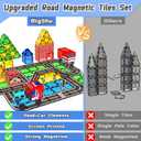 Magnetic Tiles Road Car Set, Toddler Magnetic Building Blocks Toys for 3 4 5 6 7 Year Old Boys Girls, Kids Montessori STEM Sensory Preschool Classroom Educational Learning Games Easter Birthday Gifts (Multicolor8)