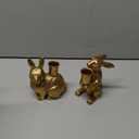 Sliner 2 Set Easter Bunny Candle Holders Rabbit Gold Taper Decorations, Vintage Rustic Candlesticks Pedestal, Centerpieces Decor for Candle Fireplace Mantle Dining Table Gifts Crafts