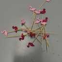 Cocktail Picks 200 Counts Handmade Sticks Wooden Natural Bamboo Toothpicks Cocktail Sticks Party Supplies (Flamingo)