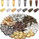 350-Piece Pendant Clasp Connectors Bails for Necklace - 7-Color Jewelry Making Snap Bails Pinch Clip Pendant Charms - Iron Plating Charm Bracelet Clasp Holder Necklace Clips (Multi Colors)