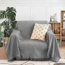 MEETSKY Couch Cover Sofa Cover Oversized Chair Cover Grey Couch Protector Sofa Throw Cover for Couches Single Sofa Slipcovers Washable Couch Recliner Cover(71"x 91", Medium, Grey)