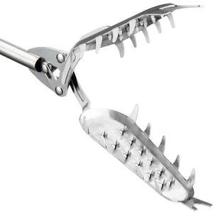 FTH Premium Stainless Steel Grabber Reacher Pickup Tool Heavy Duty Trash Picker Log BBQ Fireplace pits Snake Tongs (41 inch)