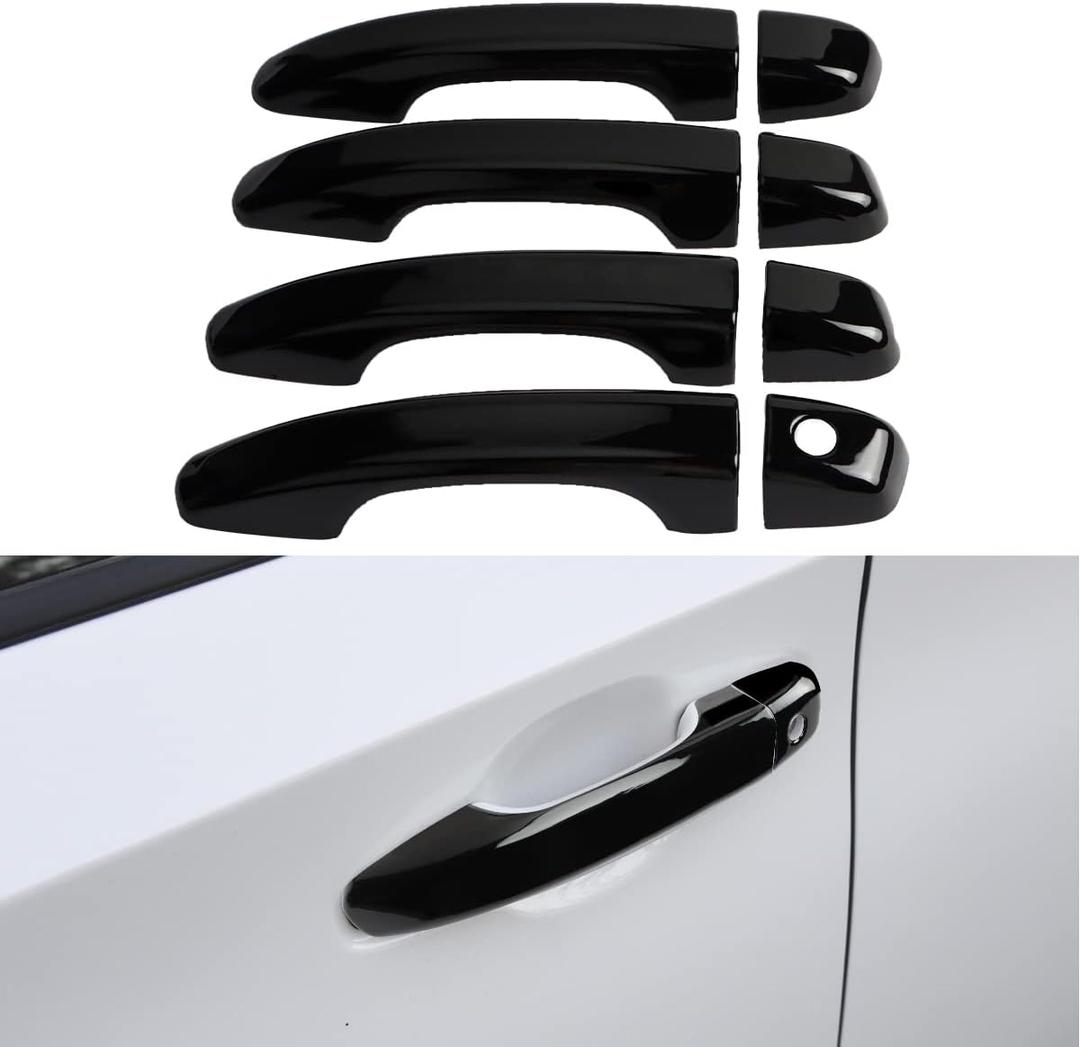 Car Door Handle Cover Compatible for 2018 2019 2020 2021 2022 Honda Accord Accessories Door Handle Protector Glossy Black (Without Keyless Entry Holes)