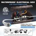 Flemoon Outdoor Electrical Box Waterproof, IP54 Waterproof Extension Cord Cover, Protect Outlet, Plug, Socket, Timer, Power Strip, Holiday Light, Large Weatherproof Connection Box, Brown
