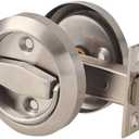 Dixiao 304 Stainless Steel Round Hidden Recessed Cup Door Lock, Doorknobs, Flush Door Knob Locker, Flat Door Knob, Flat Passage Door Lock, Low Profile Handles No Locking 1 Set
