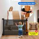 2Pcs Baby Gate Stair Railing Banister Adapter, Fits 1.9-4.72'' Diameter Universal Banisters, Wide Square/Round Railings No-Drilling Mounting Fittings for Retractable Gates,Adjustable Fixed Strap