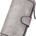 CLUCI Wallet For Women PU Leather RFID Blocking Womens Wallet Bifold Card Holder with ID Window Gifts for Women Birthday | RFID Blocking, Designer, Trifold, Card Holder, ID Window (vintage Two-toned Gray)