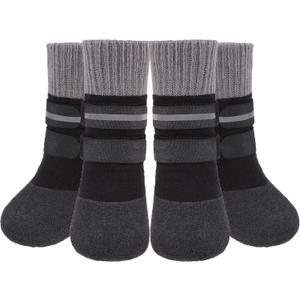 KOOLTAIL Anti Slip Winter Dog Socks to Prevent Licking Paws, Waterproof Snow Rain Long Dog Boots&Paw Protector, Warm Grippy Booties Reflective Double Straps for Hardwood Floor, Small Medium Large Dogs (Large(Paw Width:2.2"-2.4"))