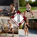 Weighted Ropeless Battle Ropes, Heavy Duty Portable Cordless Battle Ropes for Home Gym with Poster, Workout Exercise Rope for Strength Building, HIIT and Low-Impact Aerobic Training for Men & Women (1.61lb-Black)