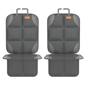 Car Seat Protector, Large Auto Protector for Child Seats with Thickest Padding and Non-Slip Backing Mesh Pockets for SUV, Sedan, Truck, Leather and Fabric - Black
