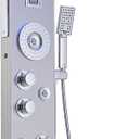 Nickel and Chrome 6 in 1 Shower Panel Tower System Rainfall Shower Panel
LED and Digital Display Stainless Steel Shower Panels with Waterfall Tub Spout Massage Jets Handheld Head by BATHLAVISH