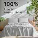 SONORO KATE 100% French Pure Linen Sheets, Breathable and Durable Linen King Size Sheets, Anti-Tear Linen Bed Sheets, Machine Washable, 16 Inch Deep Pocket - 4 Piece (Grey, King)