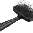 Tweezerman Dog and Cat Slicker Brush for Large Pets, Grooming Brush with Coated Bristles to Prevent Scratching and Ergonomic Handle (Black)