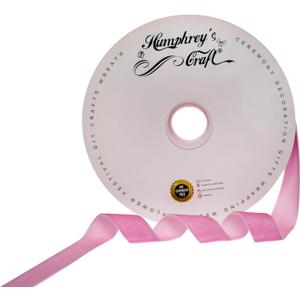 Humphrey's Craft 1 Inch Wide Pink Crushed Velvet Ribbons Spool - 25 Yards, Perfect for Sewing, Gift Wrapping, Jewelry Making, Wedding and All Crafting Projects.