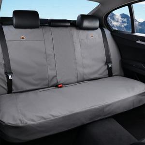 Coverado Universal Car Back Seat Covers - Canvas Rear Seat Cushions for Kids, Dogs & Most Vehicles - Gray