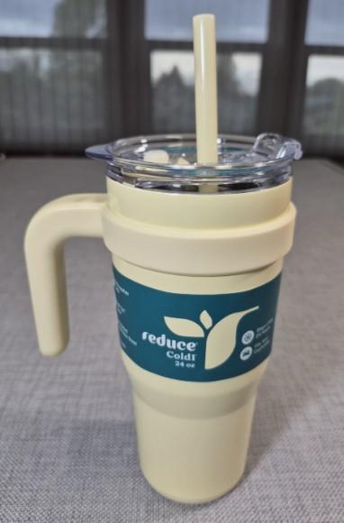 Reduce 24oz Cold Insulated Stainless Steel Straw Tumbler French Vanilla