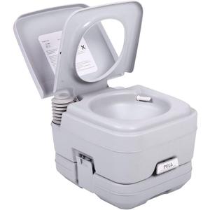 JAXPETY 2.6 Gallon Outdoor Portable Toilet for RV Travel, Camping, Boating & Car, Leak-Proof Cassette Toilet, Grey