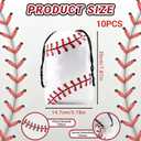 3 x 10 Pcs 6 x 8 In Drawstring Baseball Themed Party Favor Snack Goodie Bags, 1 Count