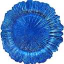 allgala 13-Inch 5-Pack Heavy Quality Round Plastic Charger Plates-Reef Royal Blue-HD80337