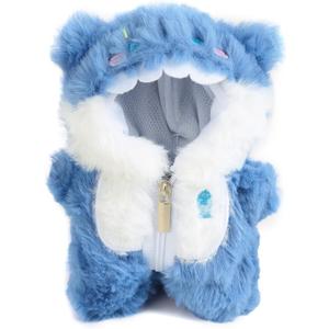 Plush Doll Clothes for Labubu - Cute Animal 17cm Doll Clothing, Premium Doll Accessories Clothes for Collectors or Display - Kawaii Dark Blue Shark Costume (No Dolls)