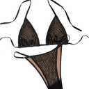 GORGLITTER Women's G String Thong Bikini Set High Cut Triangle Halter Top Hollow Up Swimsuit Bathing Suits Beach Fashion 2025 XS