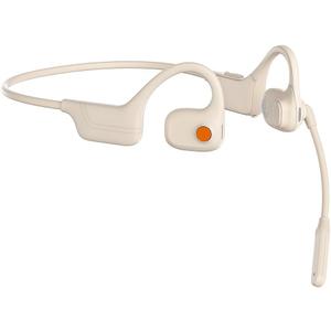 AYI Open Ear Air Conduction Bluetooth Headphone Dual Mic Rotatable Boom Mic Active Noise Cancellation IPX5 Waterproof Bluetooth 5.4 PainFree Design for Sports Work Outdoor ActivitiesDG White