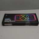 EASYERA 16.5" Large Digital Wall Clock with BT Sync, RGB Lights with 11 Scenes Mode Remote Control, Dual Alarms with Big LED Display, Auto DST, Temperature for Classroom Gaming