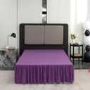 Bed Skirt King Size Ruffled Bed Skirt with Split Corners, 12 Inch Drop Dust Ruffle Bed Skirts with Platform, Grape