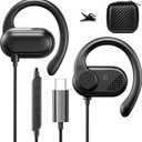 USB C Headphone Open Ear Sport Headset for iPad 10th Generation MacBook Air iPhone 16 15 Pro 16e iPad Air Galaxy Tab A9 Plus Note 20 Wired Type USB-C Earbuds with Microphone Volume Control Earphones