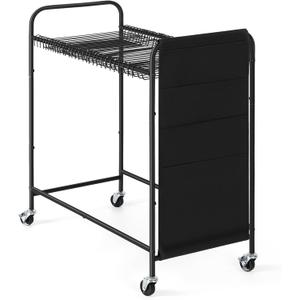 Pants Hangers Rolling Pants Trolley Pants Rack with 30 Hangers Closet Organizer for Jeans Trousers Skirts, Black