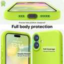 LOVE 3000 Designed for iPhone 16 Case, Premium Silicone with [Soft Anti-Scratch Microfiber Lining] Shockproof Protective Phone Case for Men Women Girls 6.1", Fluorescent Green