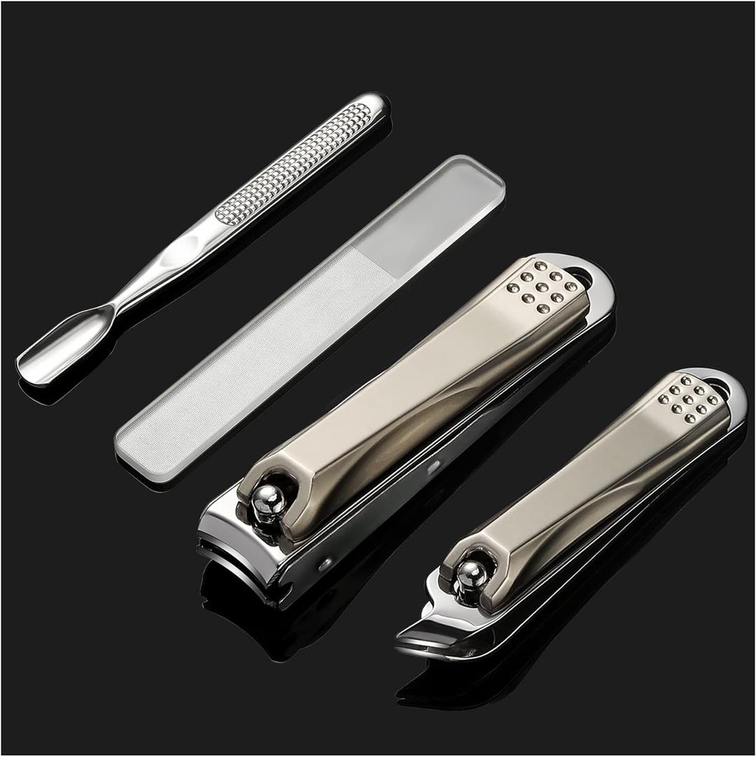 3 x FERYES Nail Clippers Set - Premium Quality Stainless Steel Toenail and Fingernail Clipper for Manicure - 4PCS Nail Care Tool Kit