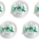 Dealmed Non-Rebreather Oxygen Mask, Adult Size  Clear Medical Oxygen Face Mask with Adjustable Nose Clip, for Hospitals, EMTs, First Aid Kits, and Clinical Use (5 Pack)