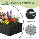 zunatu 10x2x1 ft(2 Pack) Galvanized Raised Garden Bed,Outdoor Planter Box Metal Patio Kit Planting Bed for Vegetables Flowers and Succulents,Black