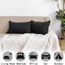 Jeanerlor Natural Cotton Linen Green Decorative 12"x20" Throw Pillow Case Cushion Cover with Twin Needles Stitch on Edge for Lumbar, (30 x 50cm), 2 Pcs, Black