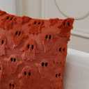 Halloween Decorations Pillow Covers 18x18 inch Set of 2 Rust Ghost Throw Pillow Cases Soft Plush Faux Fur Wool Decorative Cushion Case for Sofa Couch Bed Chair Living Room Home Decor