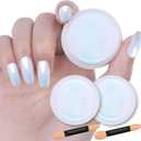 Artdone 2Pcs Chrome Nail Powder,Unicorn Mermaid Aurora Nail Powder,Iridescent Chameleon Effect Nail Color Metallic Mirror Chrome Powder Kit for Nail Art Glitter Gel Polish kit