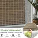 LazBlinds Cordless Bamboo Roman Shades, Privacy Blinds for Interior Windows, Room Darkening Roll Up Bamboo Blinds for Home & Patio, 36" W x 64" H, BDP-Driftwood