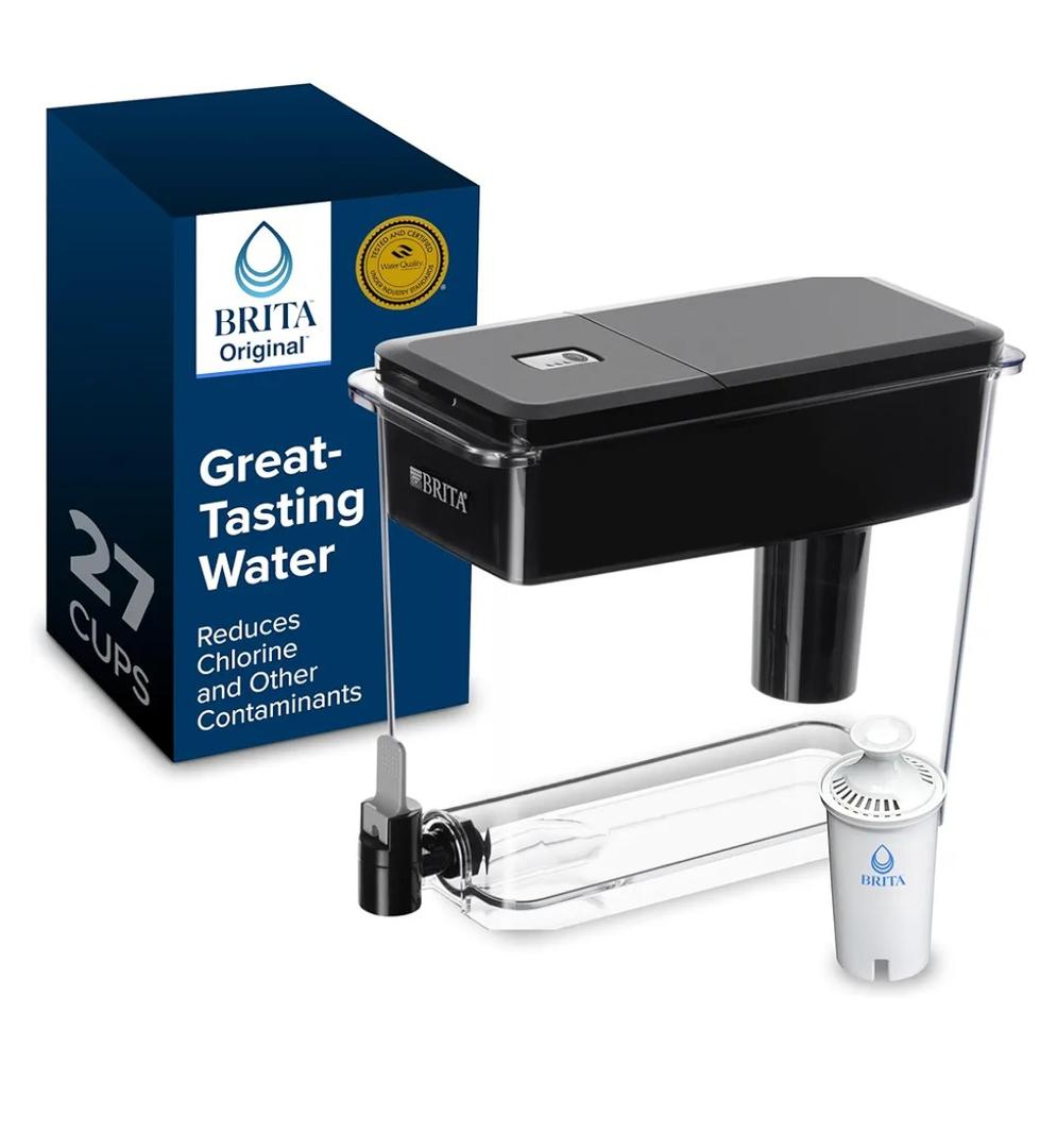 Brita UltraMax Large Water Dispenser With Standard Filter, BPA-Free, Reduces Copper, Cadmium and Mercury Impurities, Lasts 2 Months or 40 Gallons, Includes 1 Filter, Kitchen Accessories, Large 27-CupAmazon's Choice