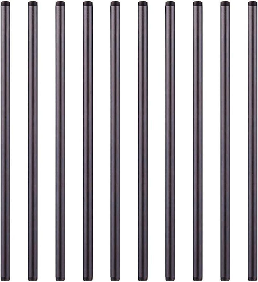 3/4 x 30  Black Malleable Steel Nipples Fitting, 3/4 Inches Threaded Pipe Nipples, DIY Steampunk Industrial Vintage Style, 10 Pack.