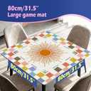 Boho Colorful Plaid Sunray Orange Sun Mahjong Mat 31.5 x 31.5 Inch
