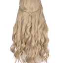 morvally Long Blonde Wavy Synthetic Hair Wigs for Women Halloween Cosplay Costume Wig (9-10)